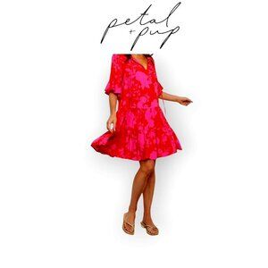 Petal & Pup Pink and Red Ruffled Tiered Sundress